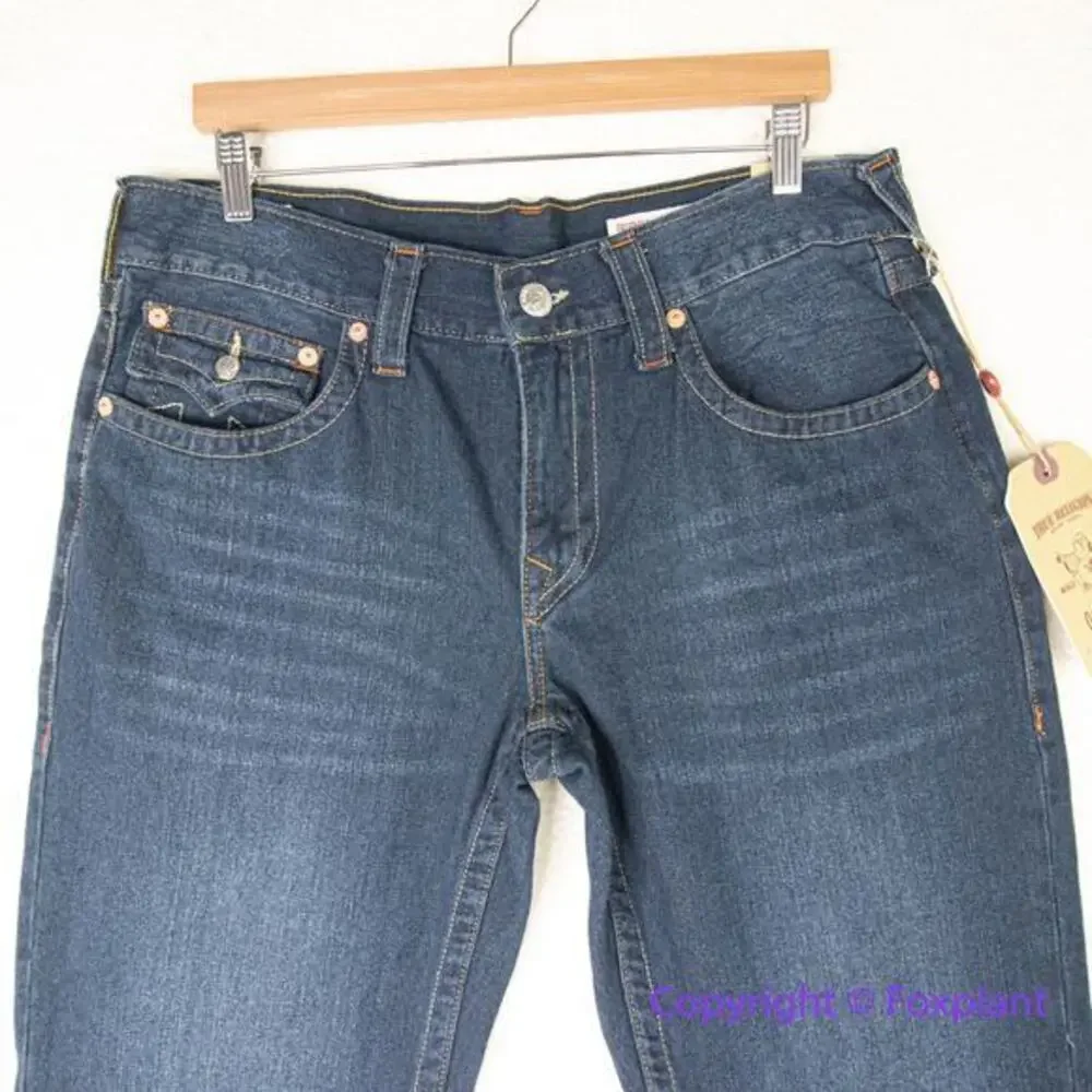 New! True Religion mens Ricky straight‎ jeans, size 36